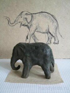 handykids elefant 004 Лепка слон