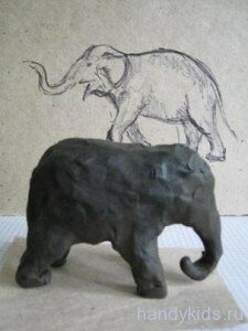 handykids elefant 005 Лепим слона