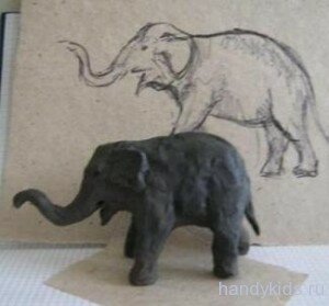 handykids elefant 008 Слон из пластилина