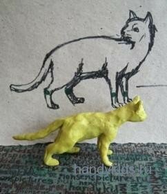 Кошка из пластилина Кошка из пластилина