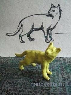 Кошка из пластилина Кошка из пластилина